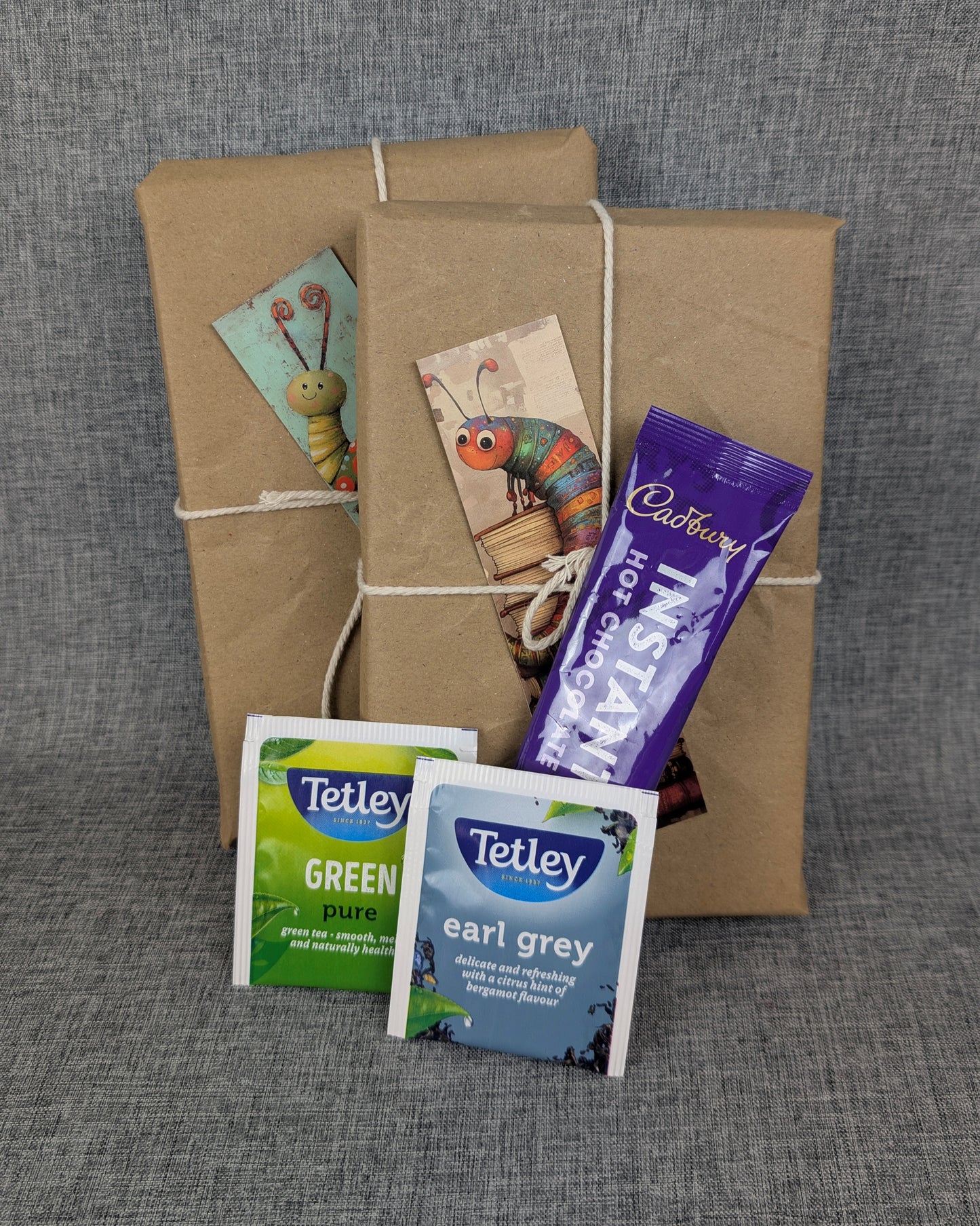 Curated Mystery Book Bundle with Tea, Hot Chocolate & Bookmark | Cozy Reading Surprise Box