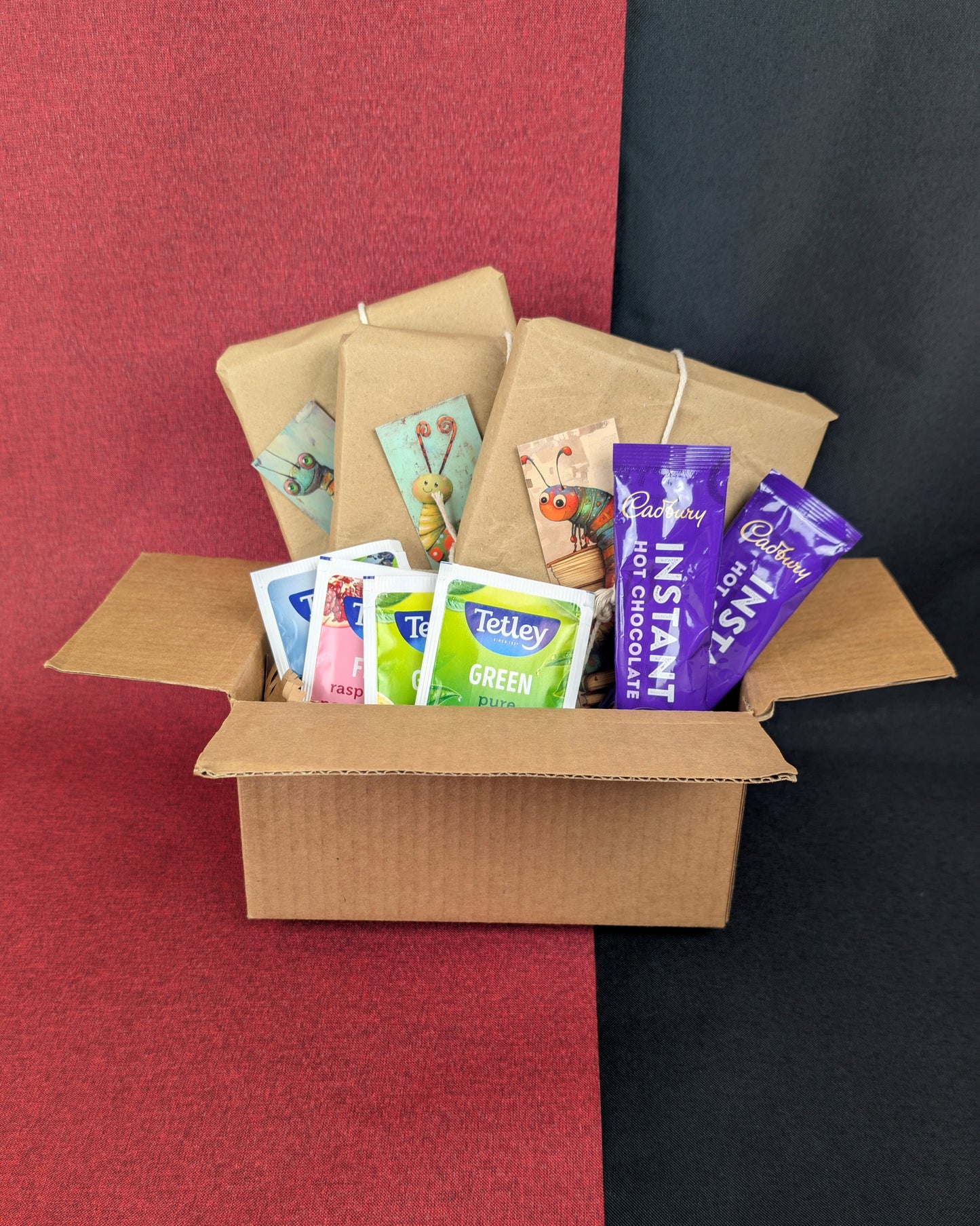 Curated Mystery Book Bundle with Tea, Hot Chocolate & Bookmark | Cozy Reading Surprise Box