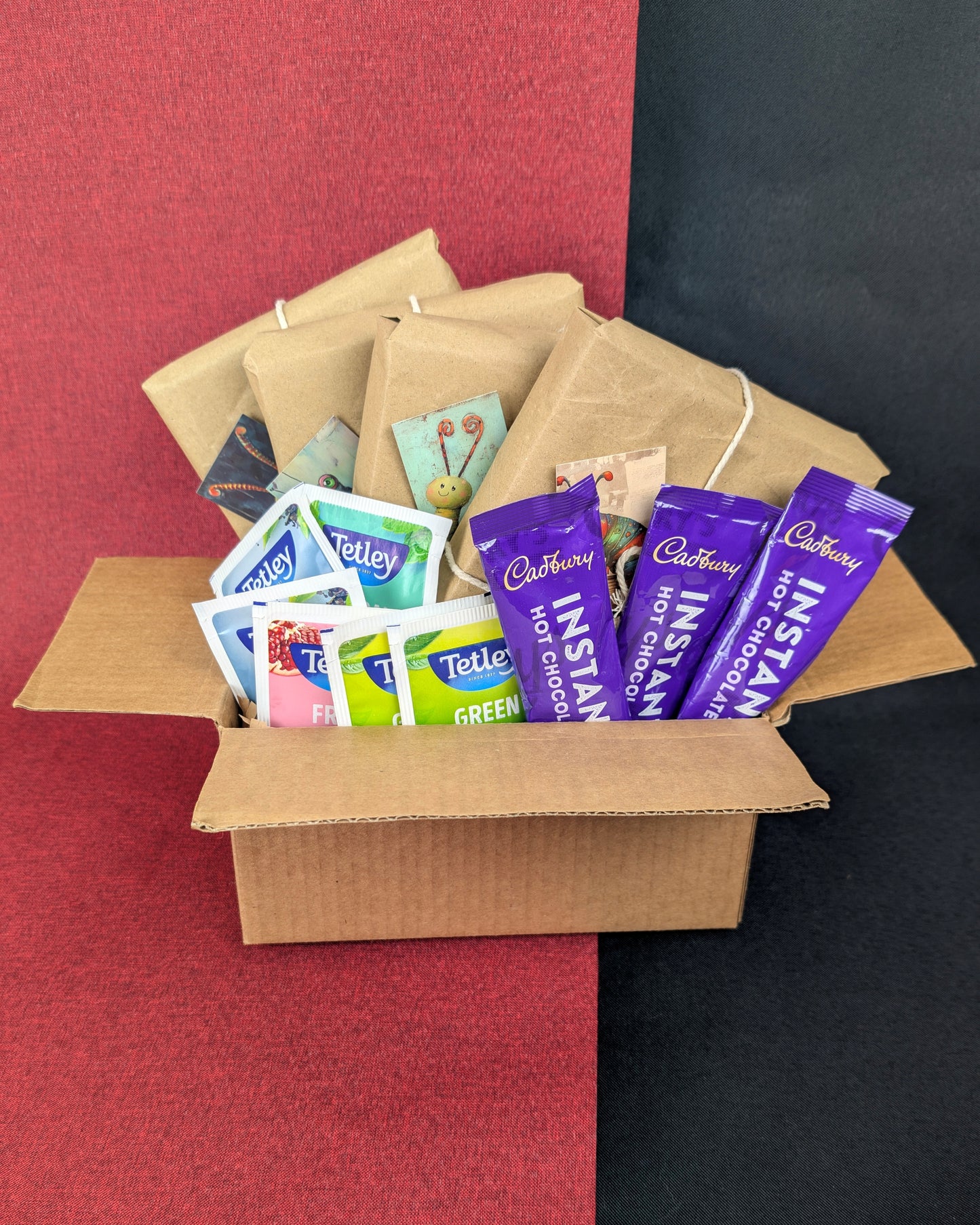 Curated Mystery Book Bundle with Tea, Hot Chocolate & Bookmark | Cozy Reading Surprise Box