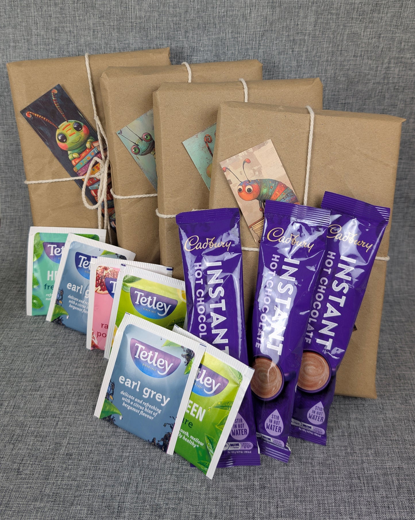 Curated Mystery Book Bundle with Tea, Hot Chocolate & Bookmark | Cozy Reading Surprise Box