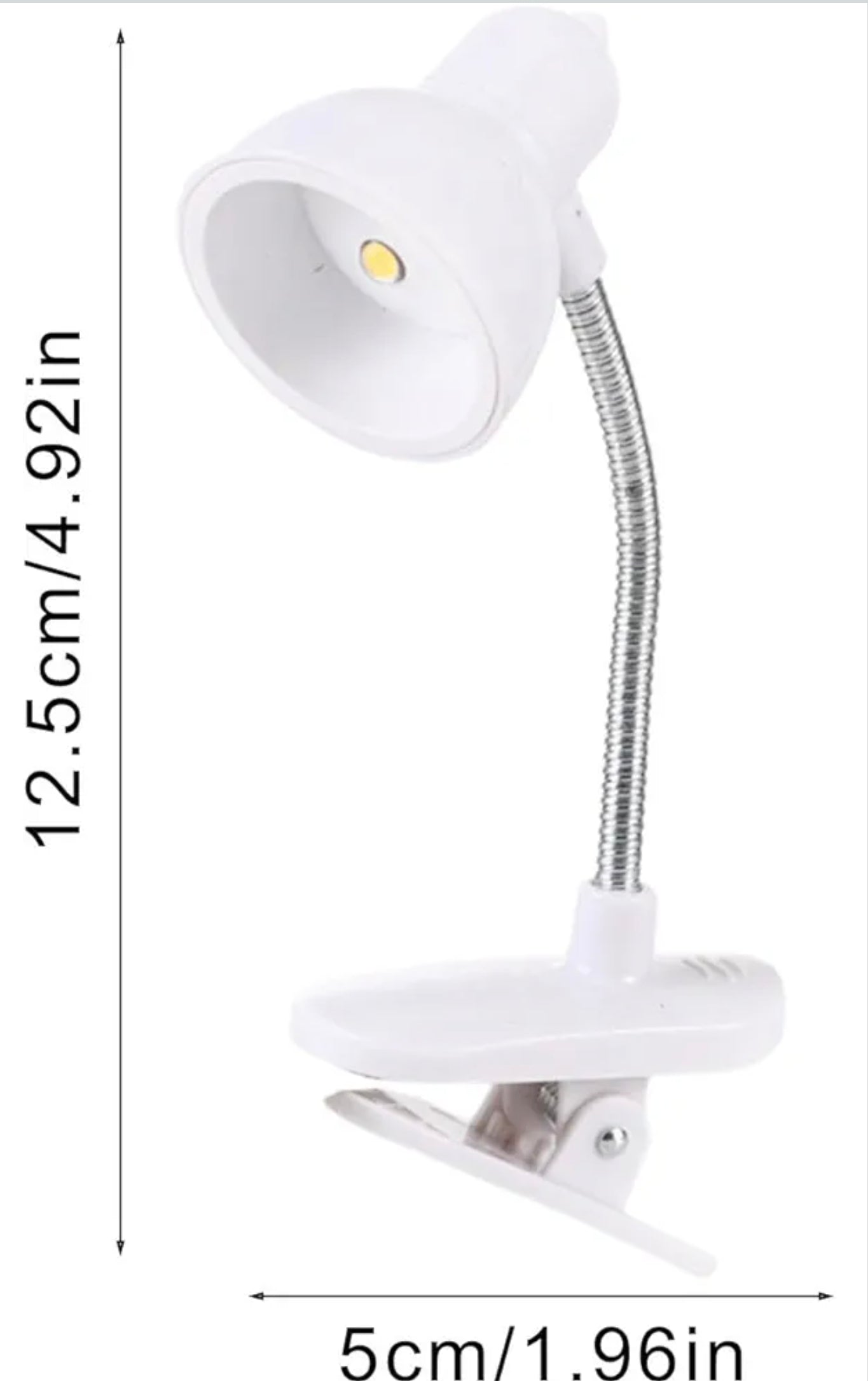 Mini Clip-On Reading Light Warm LED Book Lamp Flexible Neck