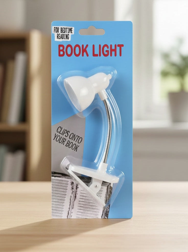 Mini Clip-On Reading Light Warm LED Book Lamp Flexible Neck